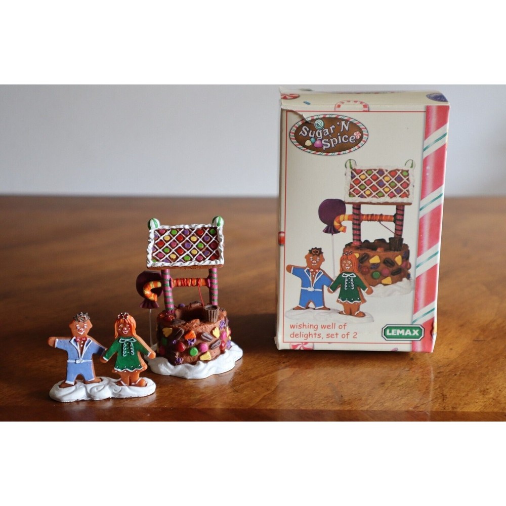 Lemax Sugar N Spice Wishing Well Of Delights Set of 2 Christmas Village